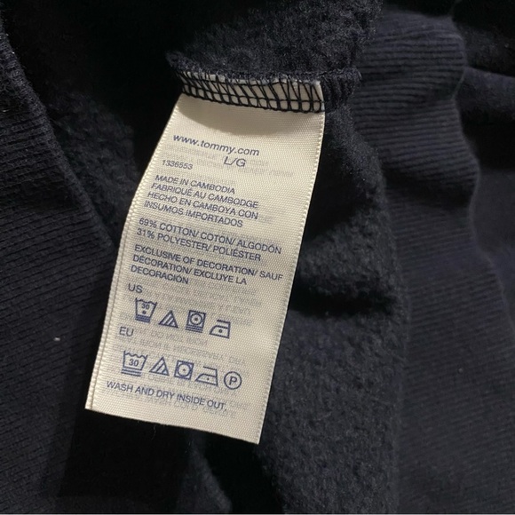 Tommy Hilfiger Blue Fleece Lined Crewneck Pullover Sweatshirt - Picture 5 of 5
